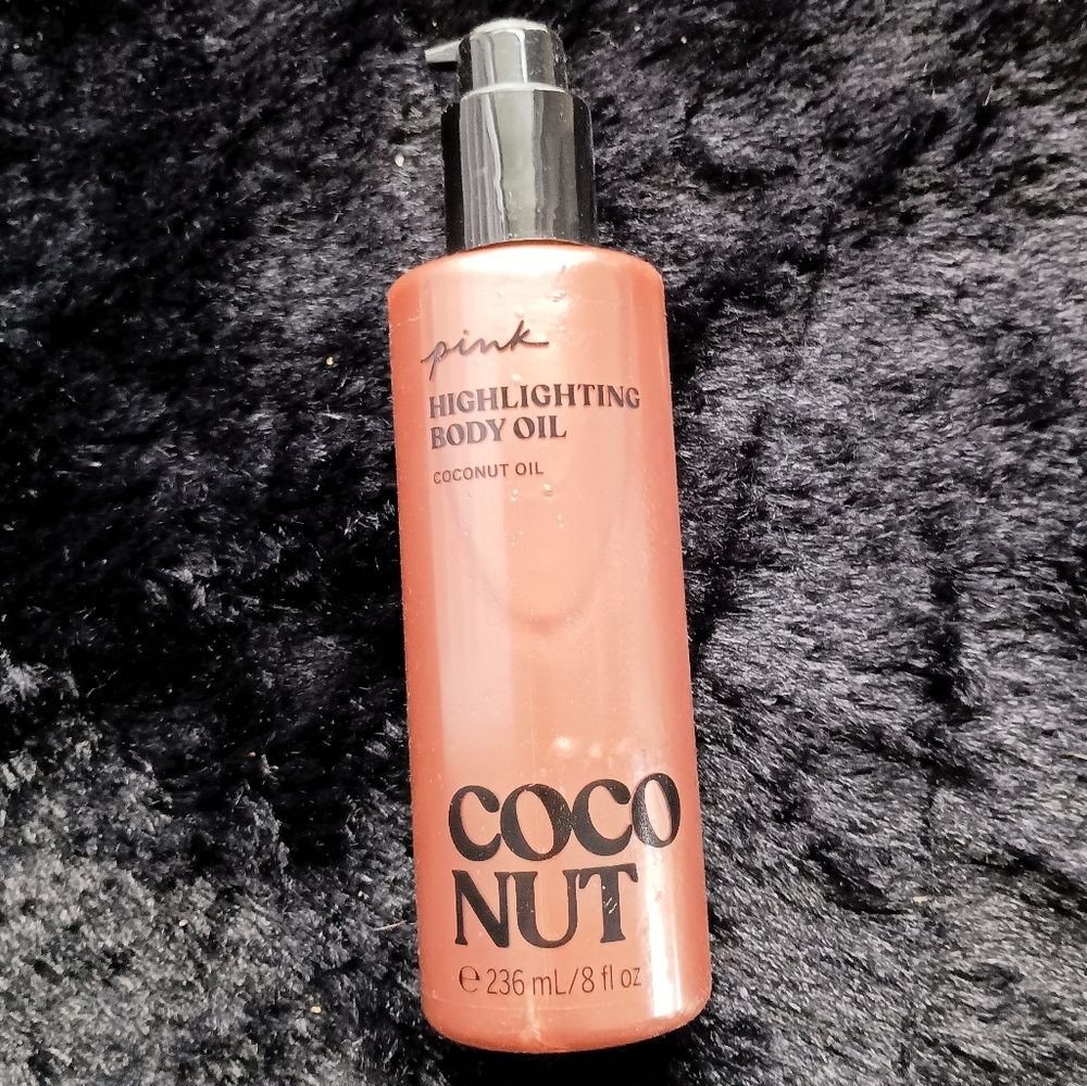 VICTORIA'S SECRET PINK COCONUT HIGHLIGHTING SHIMMER BODY OIL 8 oz NEW